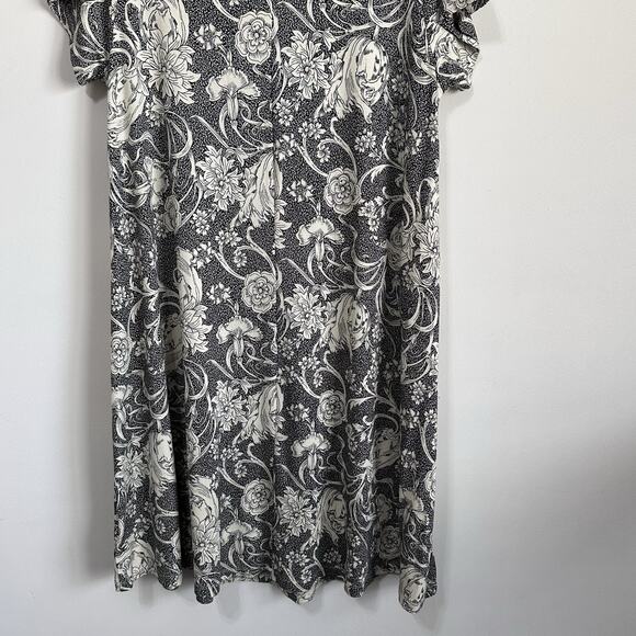 Joie Knit Dress 1X Plus Stretch Shift Short Sleeve Scoop Neck Casual Lounge Gray - Picture 8 of 9